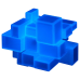 Головоломка QiYi MofangGe QiYi Luminous Mirror cube Blue | Кубик 3х3 дзеркальний, що світиться ( 167 )