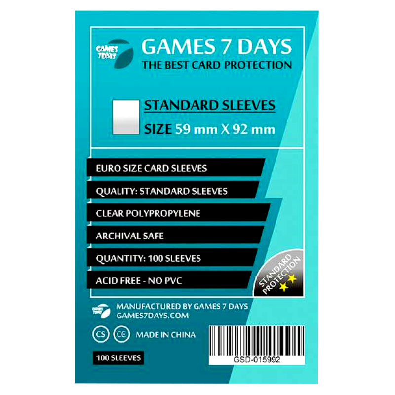 Games 7 Days Card Protector 59x92 mm Standard
