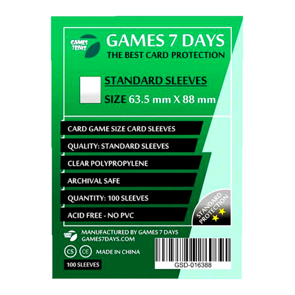 Аксесуар до настільної гри Games7Days Протектори для карт Games 7 Days 63,5x88 мм стандарт ( GSD-016388 )