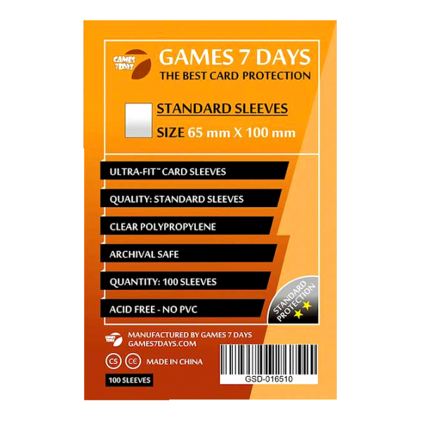 Аксесуар до настільної гри Games7Days Протектори для карт Games 7 Days 65x100 мм Стандарт ( GSD-016510 )
