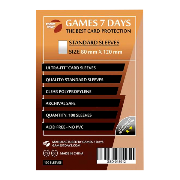 Аксесуар до настільної гри Games7Days Протектори для карт Games 7 Days 80x120 мм Стандарт ( GSD-018012 )