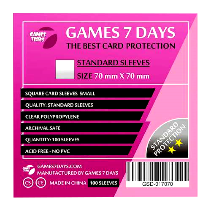 Protectors for Games 7 Days 70x70 mm standard cards