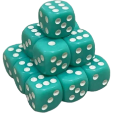 Кубик D6 з Точками (Аквамарин)