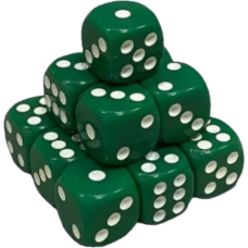 Кубик D6 з Точками Зелений