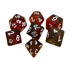 Double Color Glitter 7 Dice Set Red-Blue