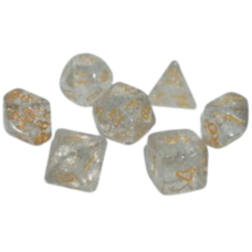 Glitter 7 Dice Set Colorless 