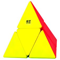 Пирамидка Рубика 2х2 без наклеек (QiYi Pyraminix 2x2 color Stickerless)